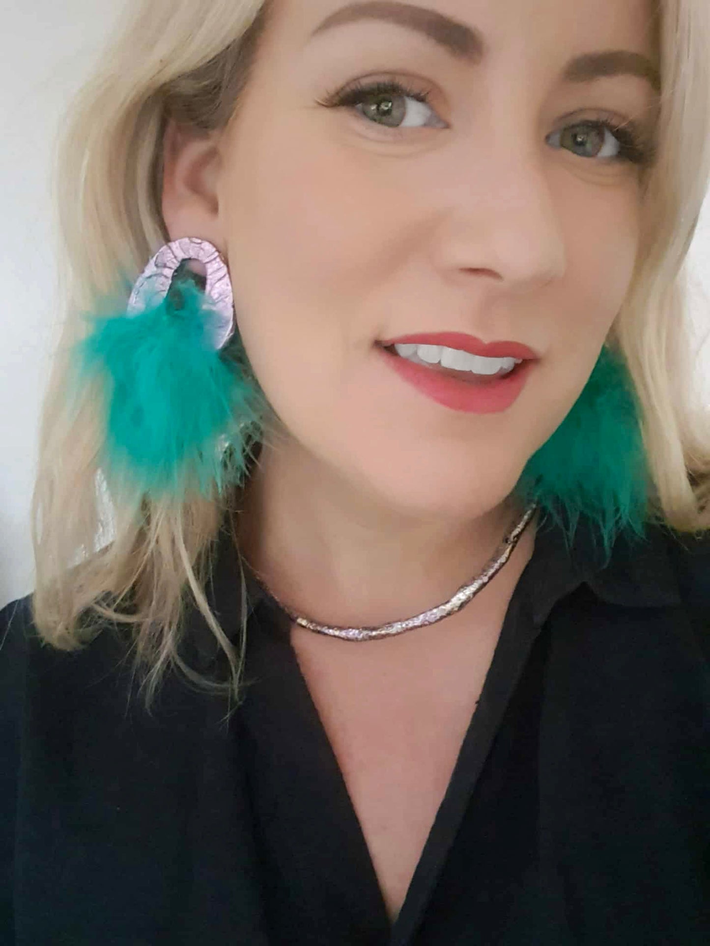 PHOENIX SHINE Earrings-Lilac, Navy & Teal