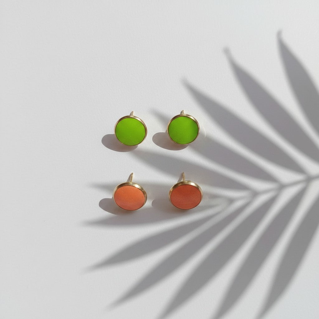NEON SET- GOLD PLATED STUDS