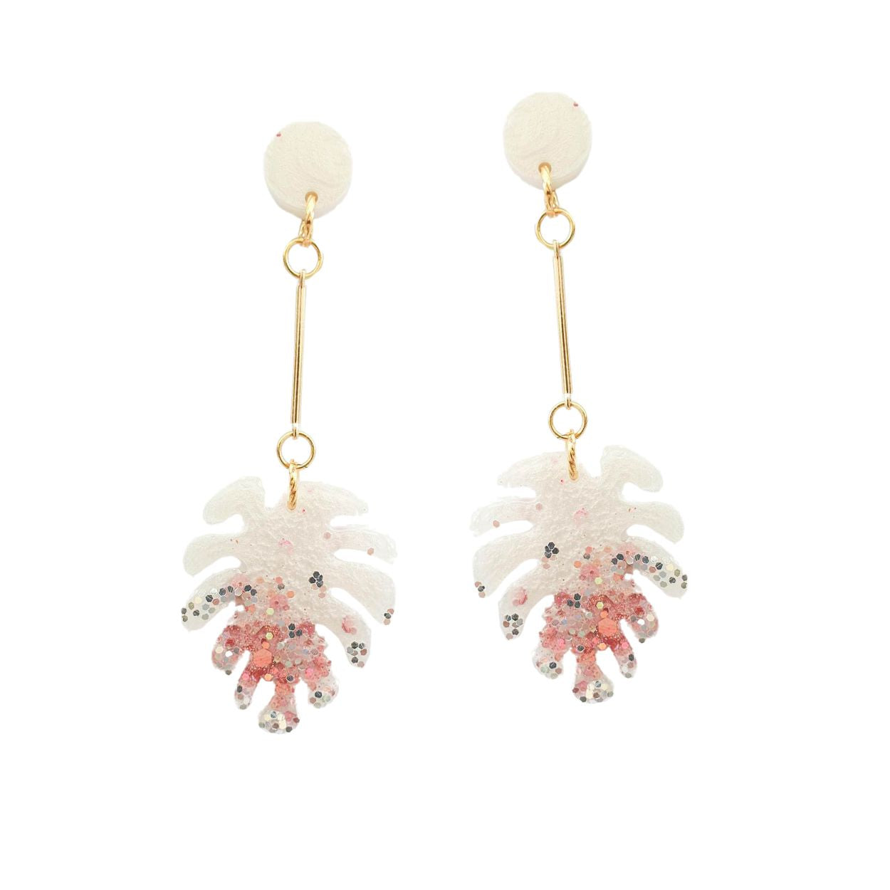 PALMA Earrings- White, Gold & Pink