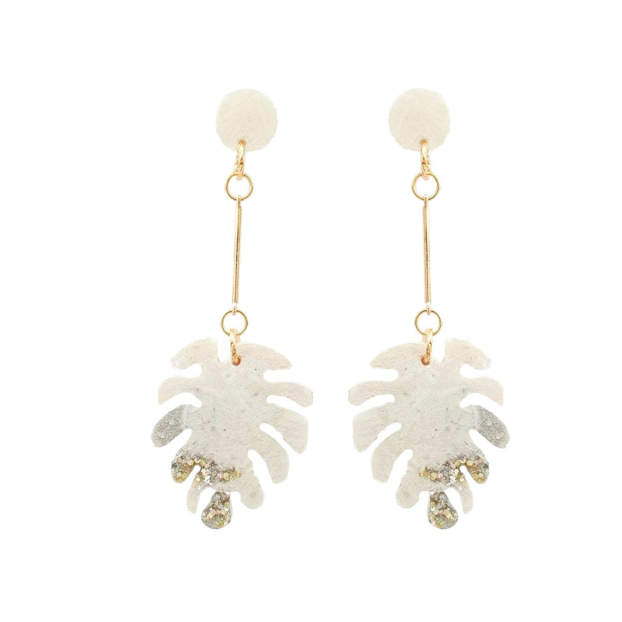 PALMA Earrings- White, gold, silver