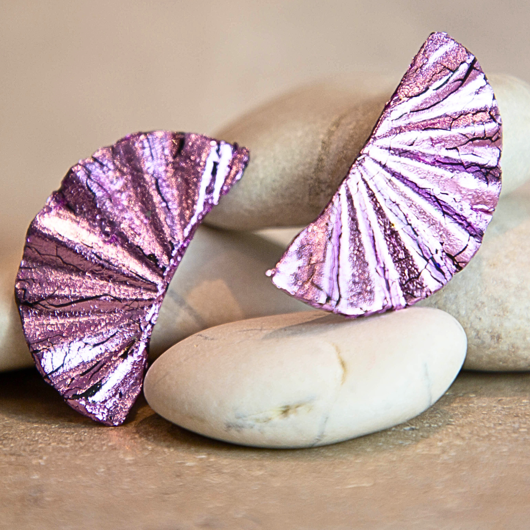 FLUTTER Earrings- Silver, Gold & Lilac
