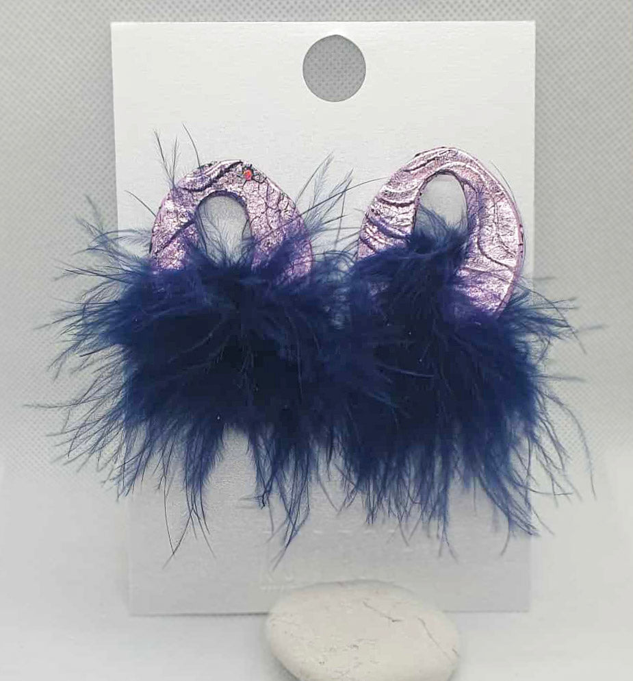 PHOENIX SHINE Earrings-Lilac, Navy & Teal