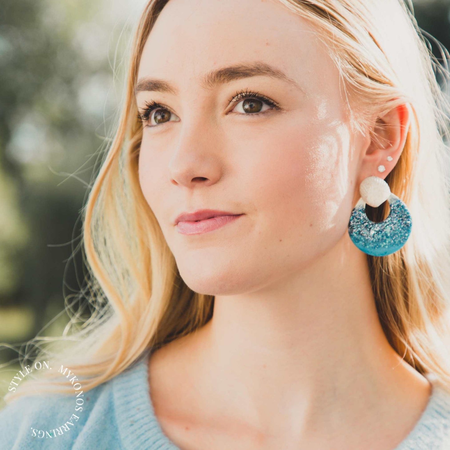 MYKONOS COVE Earrings- Baby blue